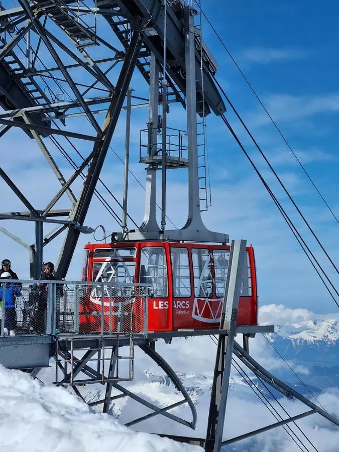 Arcs 1950 Appartement Luxe Type Chalet 5 A 7 Personnes Vue Imprenable Sur Le Montblanc Skis Aux Pieds Les Arcs  아파트